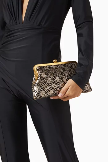 Lili Classic Clutch in Metallic Viscose