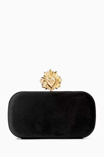 Rays Clutch Bag in Brass and Velvet