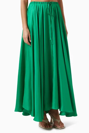 Tropea Maxi Circle Skirt in Silk