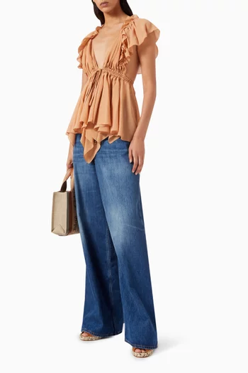 Ruffle Camisole Top in Silk Georgette