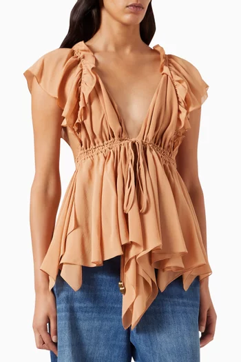 Ruffle Camisole Top in Silk Georgette
