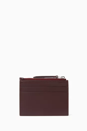 Logo Zipped-card Holder in Leather
