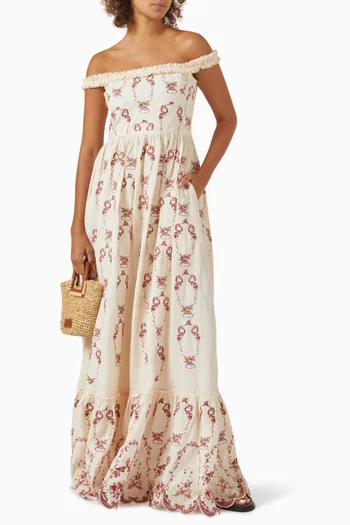 Achiote Maxi Dress in Linen