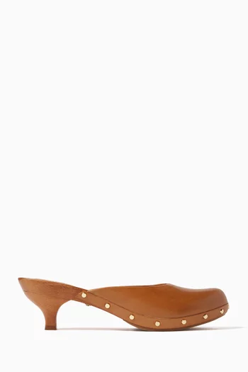 Judith 40 Clog Mules in Leather