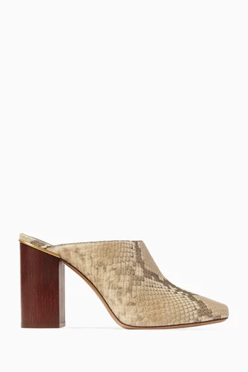 Ambre 95 Mules in Python-print Leather