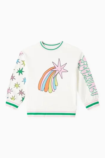 Rainbow-print Sweatshirt in Organic Cotton