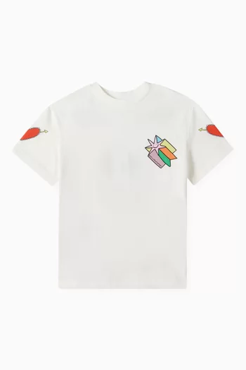 Cosmic Girl Rainbow-print T-shirt in Organic Cotton
