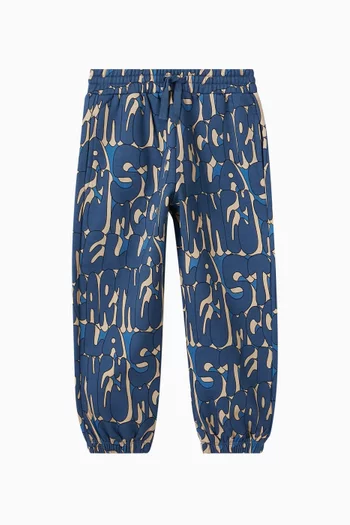 Graphic Logo Print Sweatpants in Cotton