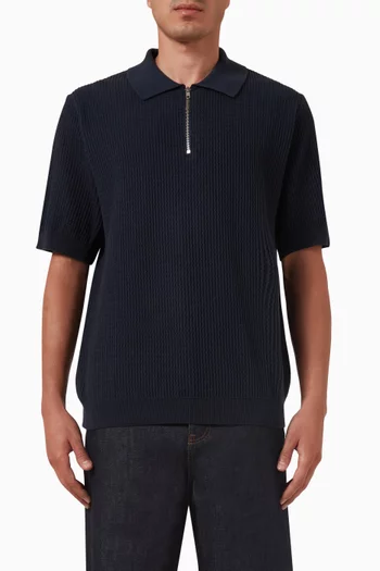Moment Zip Polo Shirt in Knit