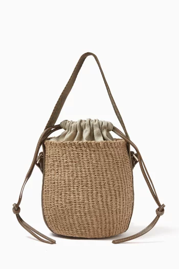 Small Woody Woven Basket Bag