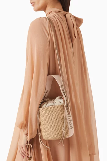 Small Woody Woven Basket Bag