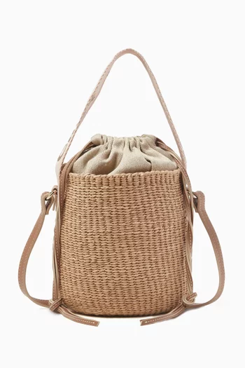 Small Woody Woven Basket Bag