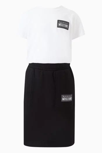 Logo Patch Skirt in Cotton Jersey