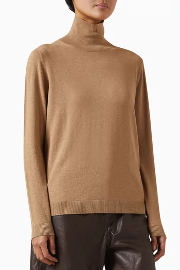 Kiku Funnel-neck Sweater in Silk-wool