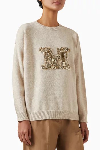 Vicolo Embellished Sweater in Wool-cashmere