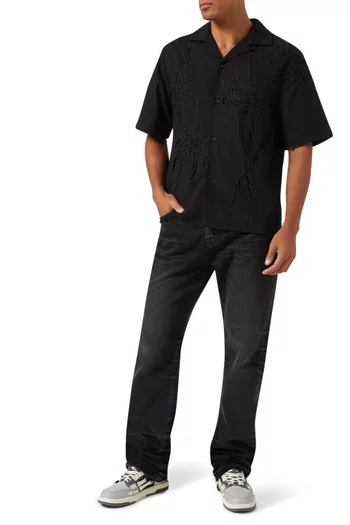 Ma Paisley Palm Camp Shirt in Cotton