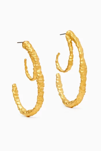 Creek Hoop Earrings in 18kt Gold-plated Brass