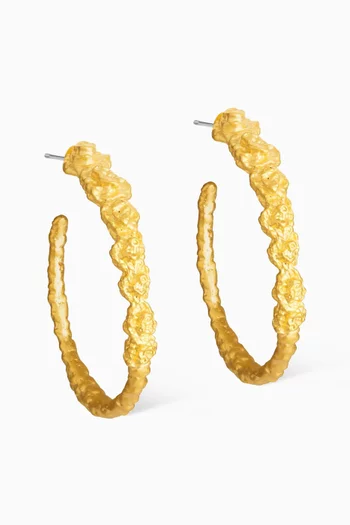Pebble Hoop Earrings in 18kt Gold-plated Brass