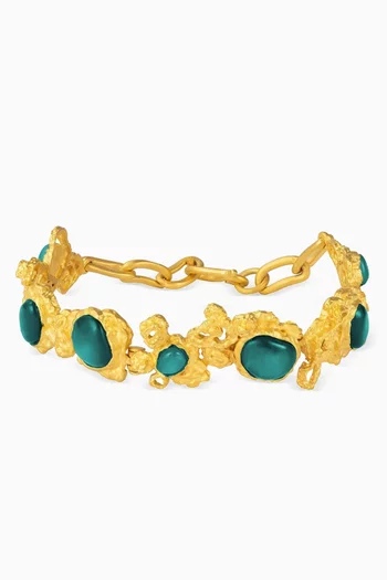 Riverstone Bracelet in 18kt Gold-plated Brass