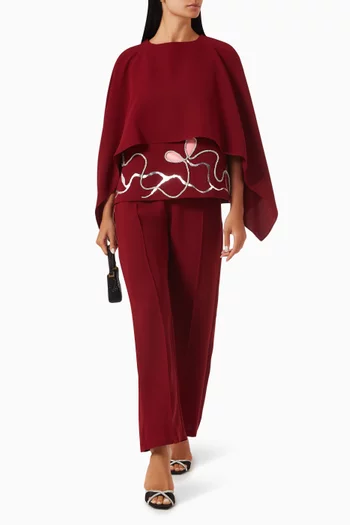 Crystal-embellished Top & Pants Set