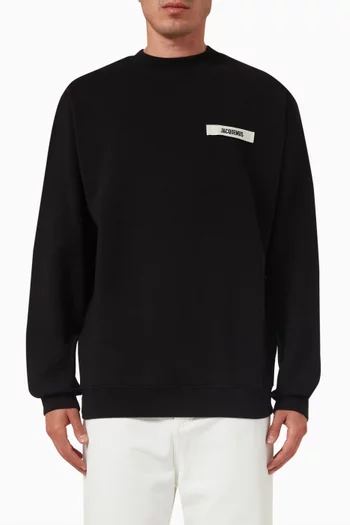 Grosgrain Logo Sweatshirt in Cotton