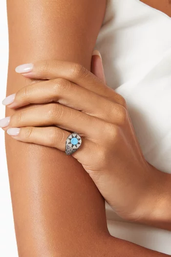 Ibiza Sapphire Element Pinky Ring in 18kt White Gold