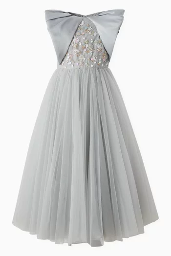 Ophelie Bow-embellished Dress in Tulle
