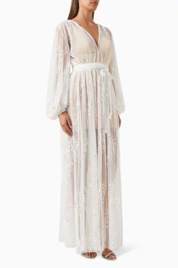 Amber Embellished Sheer Gown