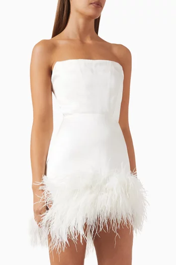 Fiora Feather-trimmed Mini Dress