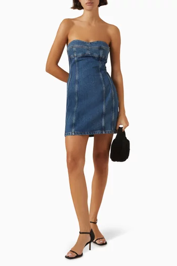 Strapless Mini Dress in Organic Denim