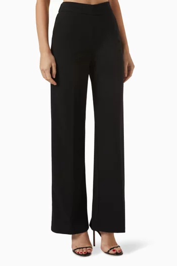 Keep Straight-leg Pants in Stretch Crepe Scuba