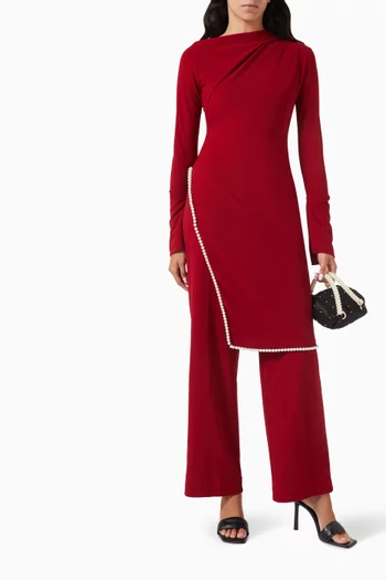 Keep Straight-leg Pants in Stretch Crepe Scuba