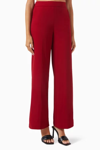 Keep Straight-leg Pants in Stretch Crepe Scuba