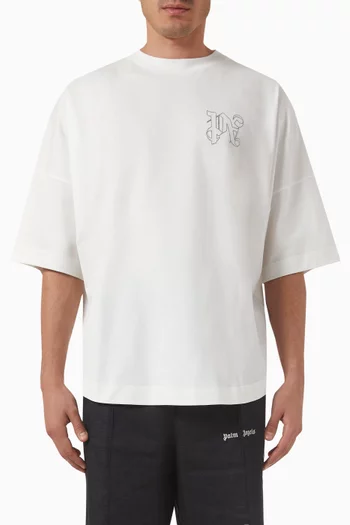 Monogram-embroidered Oversized T-shirt in Cotton-jersey