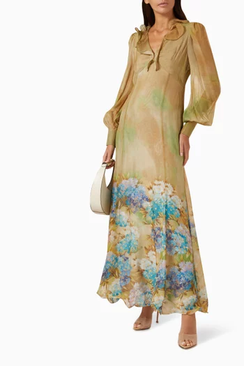 Floral-print Gown in Organza