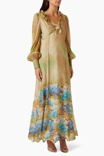 Floral-print Gown in Organza