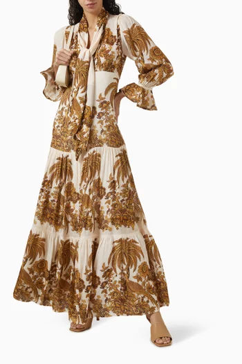 Tiered Tie-band Gown in Georgette