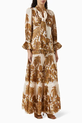 Tiered Tie-band Gown in Georgette