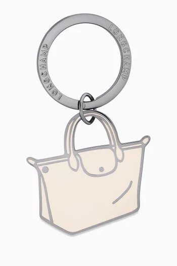 Buy Longchamp White Le Pliage Enamelled Keyring in Metal For Women Online Ounass UAE