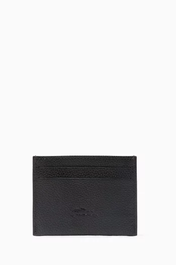 Le Foulonné Card Holder in Grained Leather