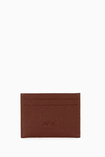 Le Foulonné Card Holder in Grained Leather