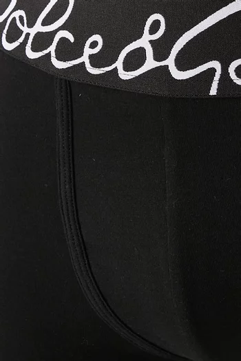 Script Logo Boxer Shorts in Stretch Cotton