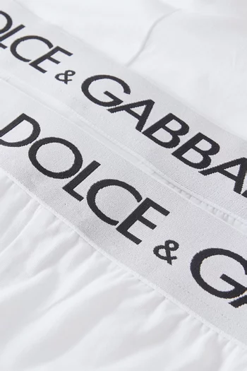 Logo Boxers in Stretch Cotton Jersey, Pack of 2