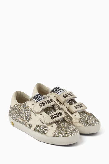 Old School Sneakers in Glitter & Leather