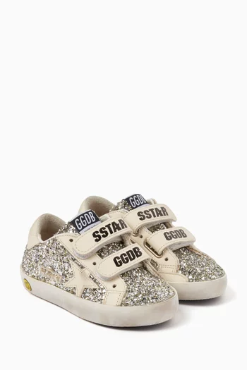 Old School Sneakers in Glitter & Leather