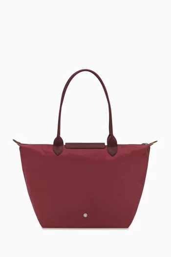 Large Le Pliage Green Tote Bag in Recycled Canvas
