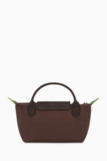 Mini Le Pliage Green Clutch in Recycled Canvas