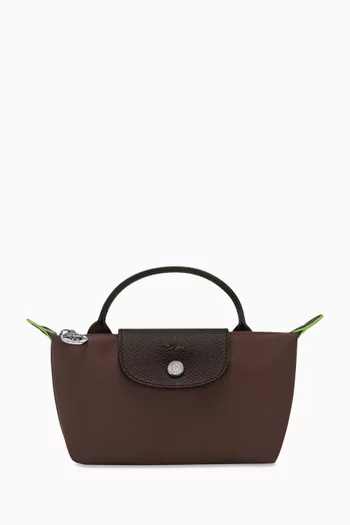 Mini Le Pliage Green Clutch in Recycled Canvas