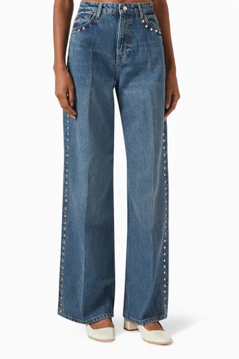 Cary Slouchy Embellished Wide-leg Jeans