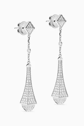 Cleo Teardrop Diamond Drop Earrings in 18kt White Gold